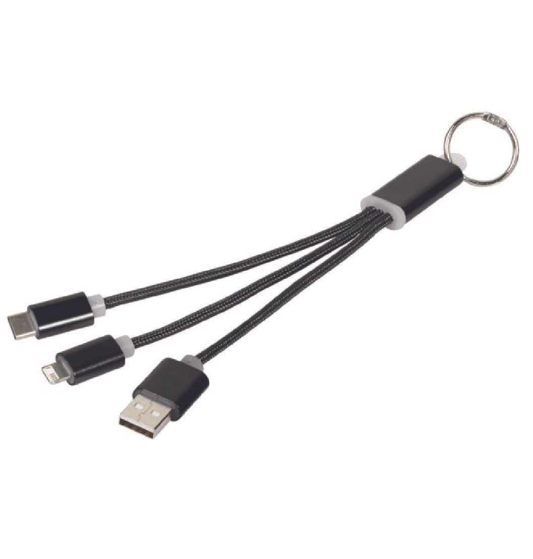 3-in-1 -latauskaapeli avainketjulla