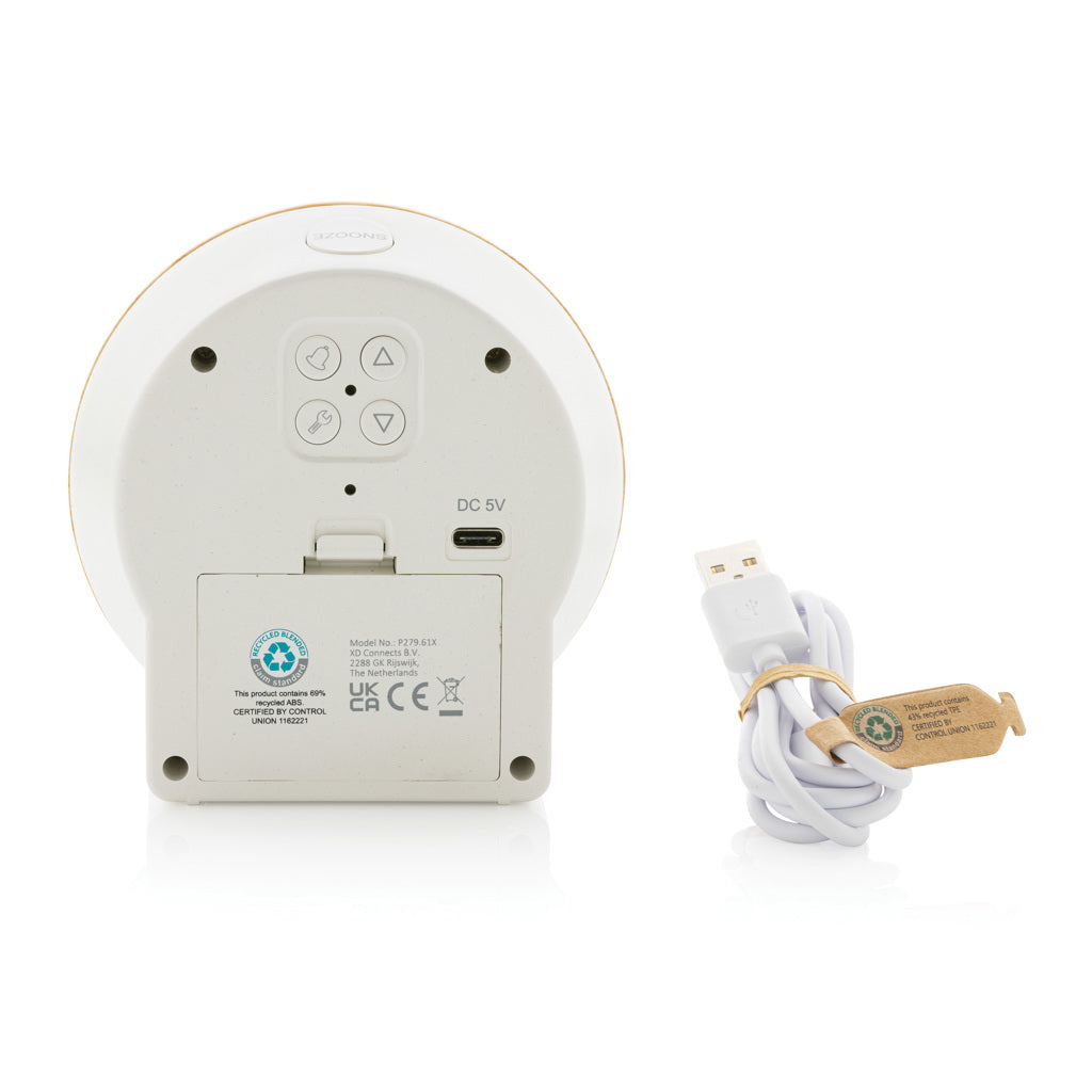 Utah RCS LCD työpöytäkello bambunen