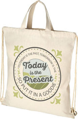 Pheebs 210 g/m² kierrätyspuuvilla narureppu 6 l – logolla