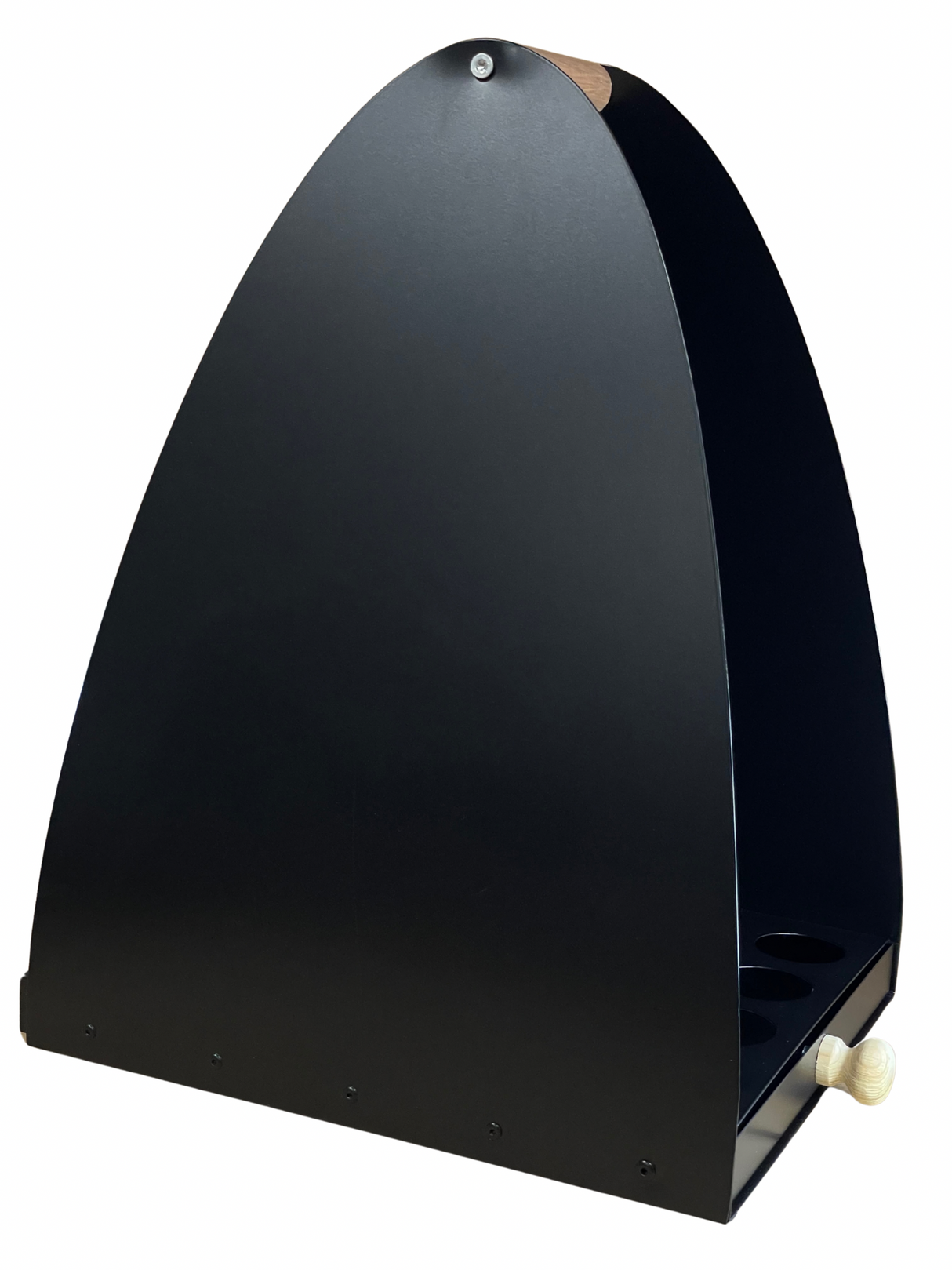 Suomalainen puunkantoteline roskienkeruulaatikolla